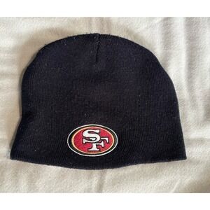 NFL 49ers San Francisco Logo Beanie Hat Embroidered OS Football Black/Red/Gold